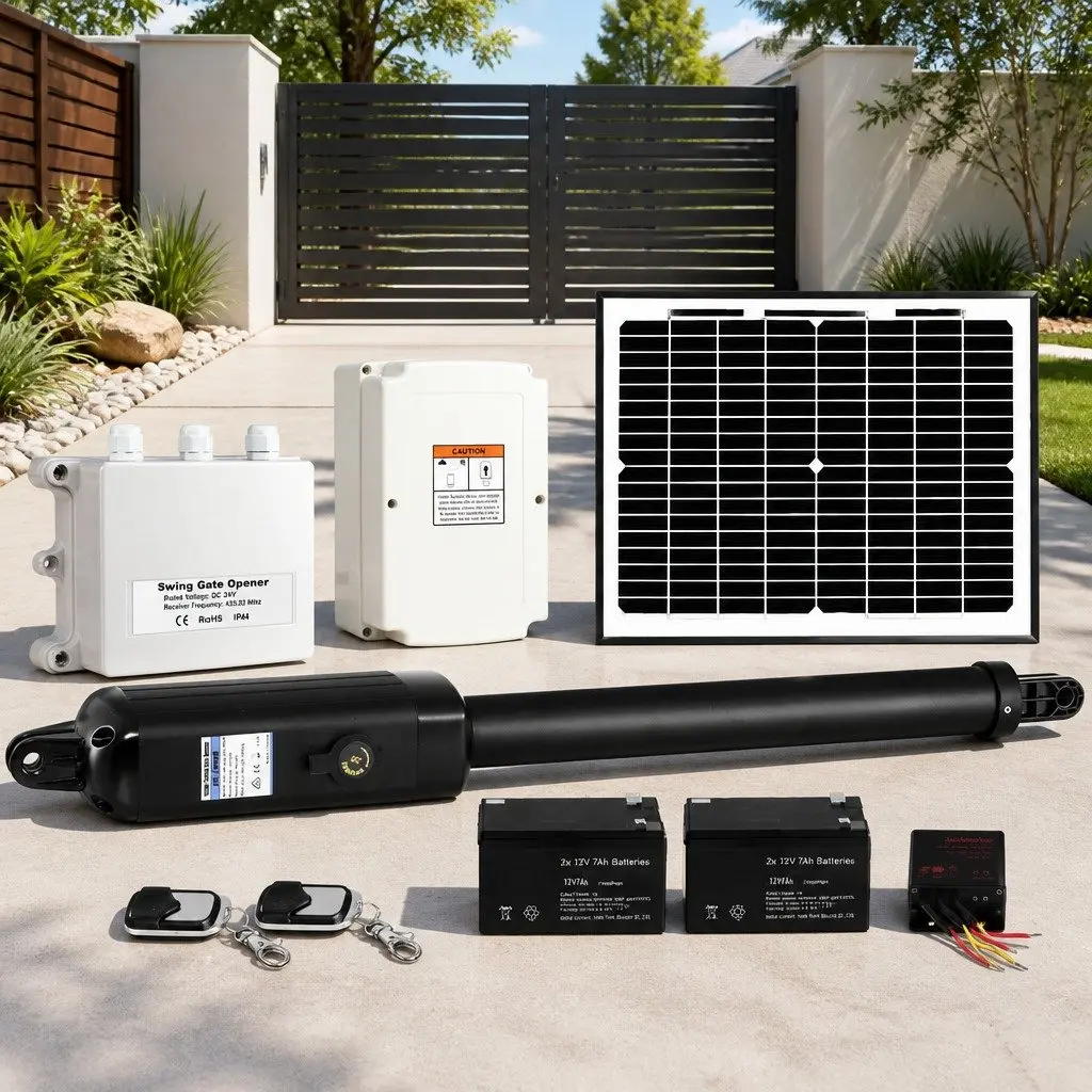 Solar Powered Gate Opener 500KG 10W White Automatic Single Swing