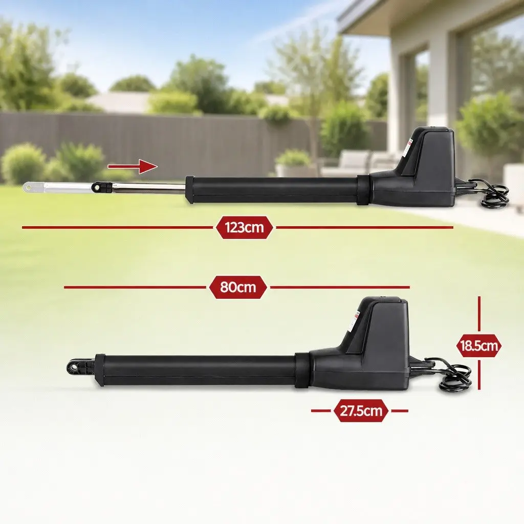 Dual Swing Gate Opener Solar Powered Black 800kg 20W Panel Remote Control