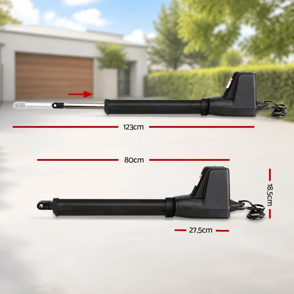 Solar Powered Gate Opener Electric Remote Control 800kg Swing System Black