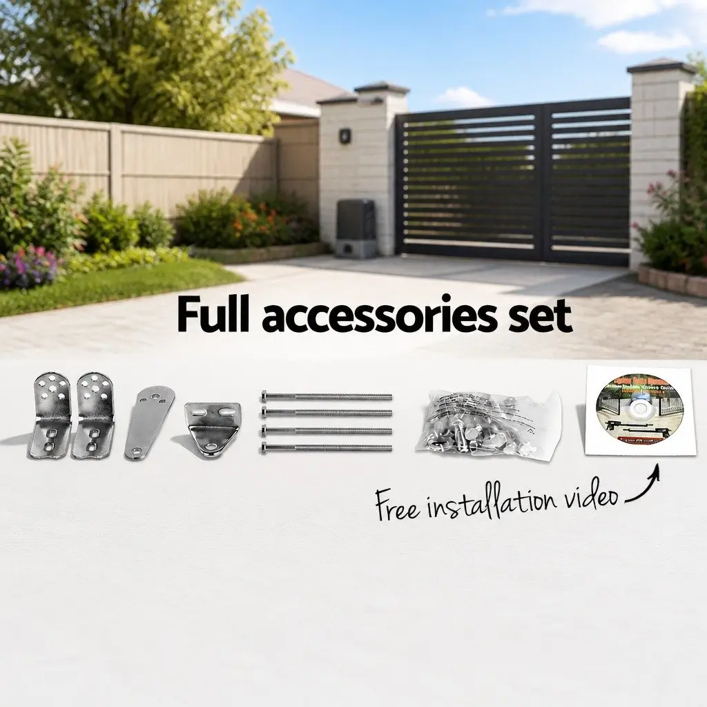 Automatic Electric Gate Opener Black Remote Control 300kg Single Swing 5m