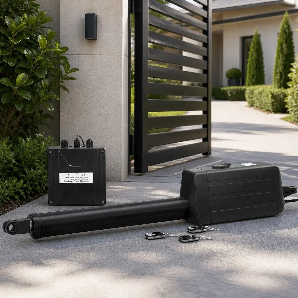 Automatic Electric Gate Opener Black Remote Control 300kg Single Swing 5m