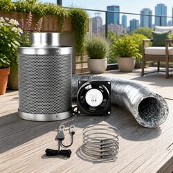 4" Hydroponics Grow Tent Ventilation Kit Fan Carbon Filter Duct Indoor Plant