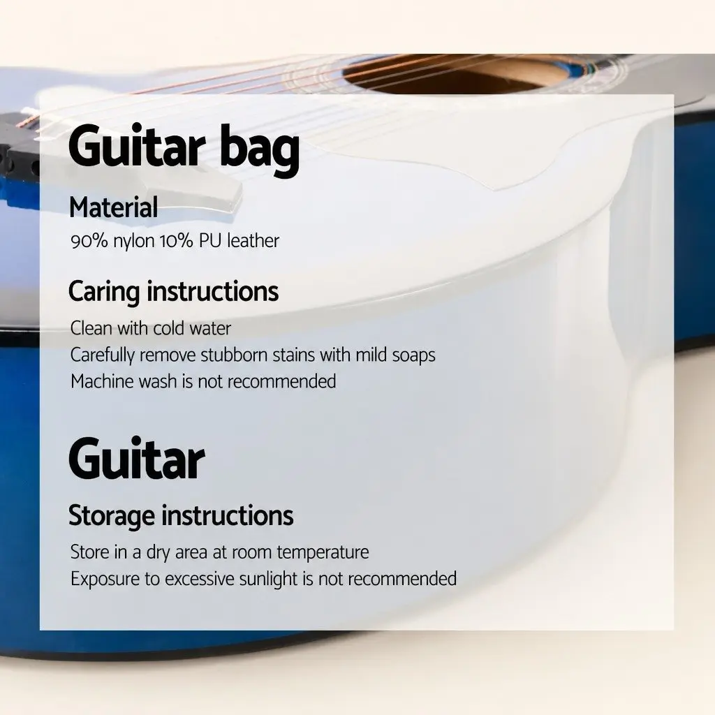 38 Inch Acoustic Guitar Blue Laminated Linden Cutaway Steel String for Beginners