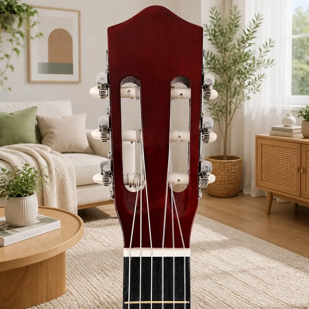 Classical Guitar Wooden Body 39 Inch Natural Wood Nylon String Beginner Starter Pack with Bag