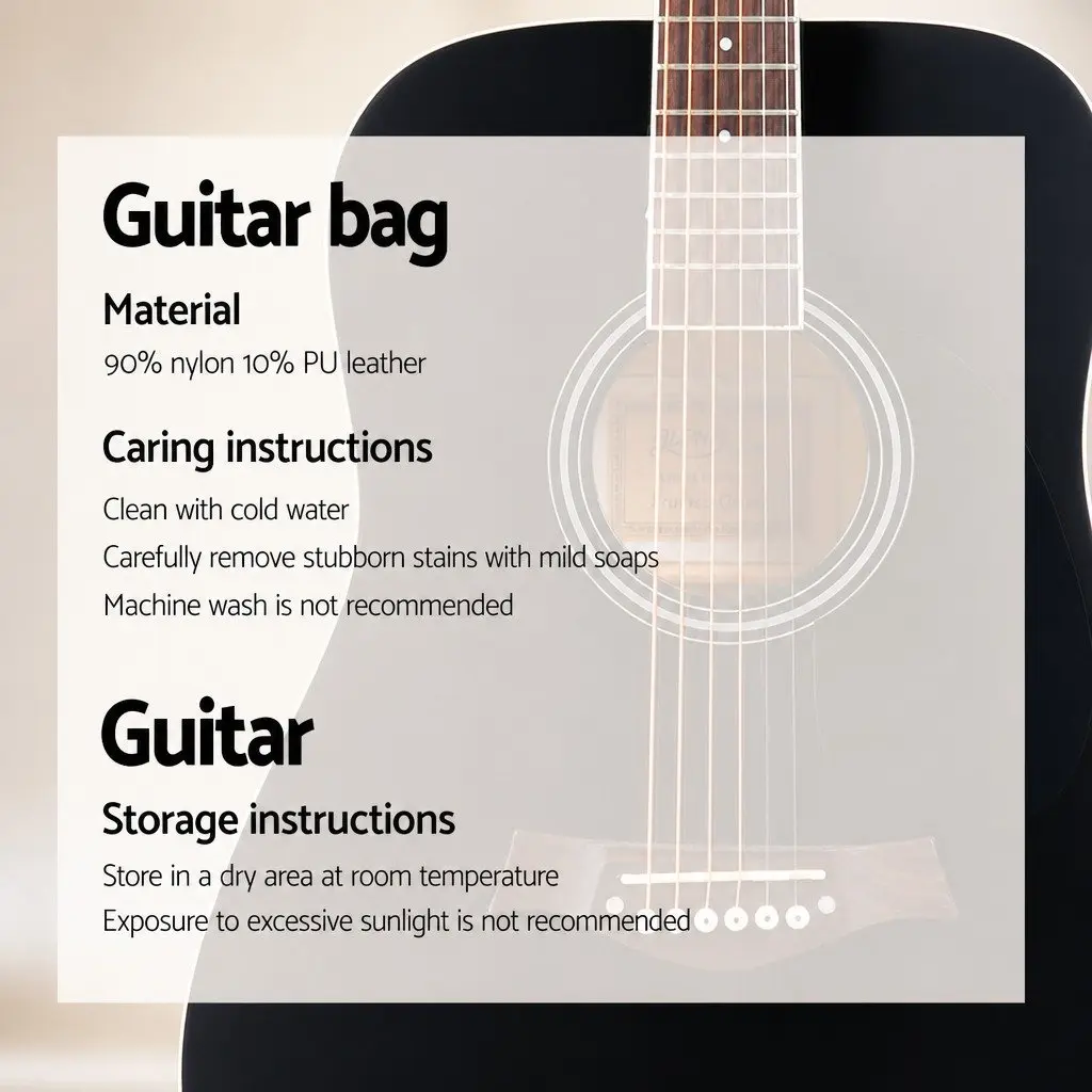 41 Inch Acoustic Cutaway Guitar Dreadnought Laminated Linden Black