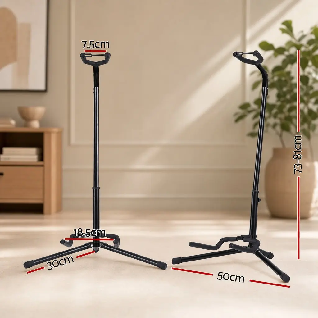Guitar Stand Adjustable Iron A-Frame Folding Black