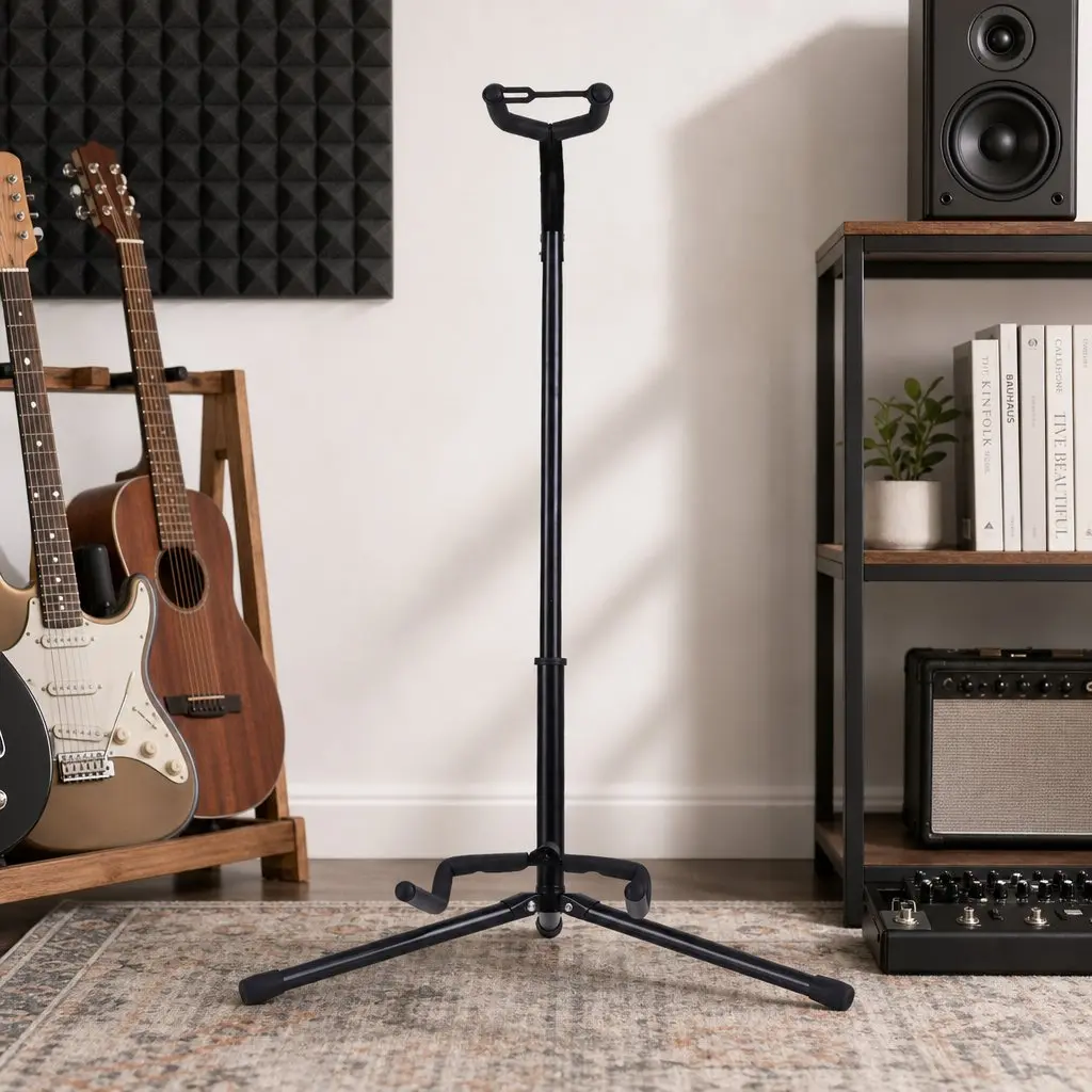 Guitar Stand Adjustable Iron A-Frame Folding Black