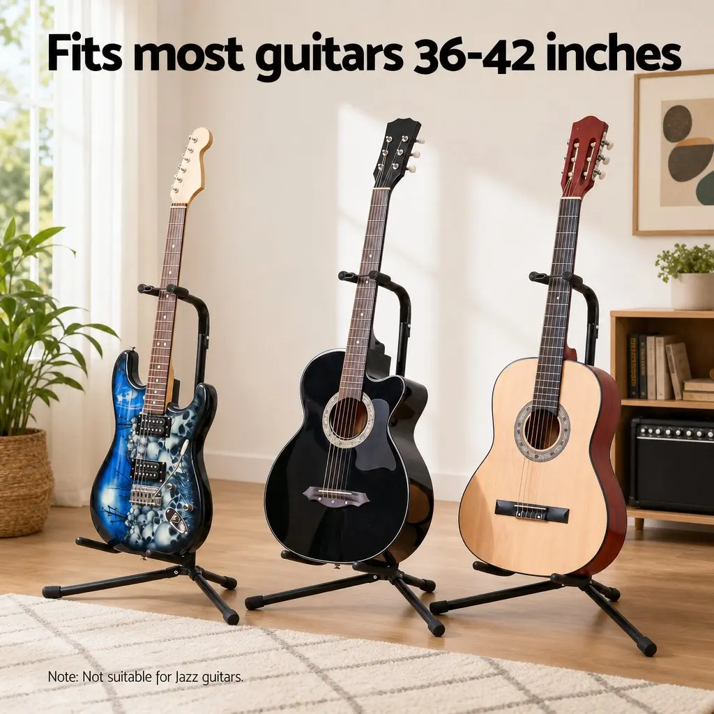 Guitar Stand Adjustable Iron A-Frame Folding Black