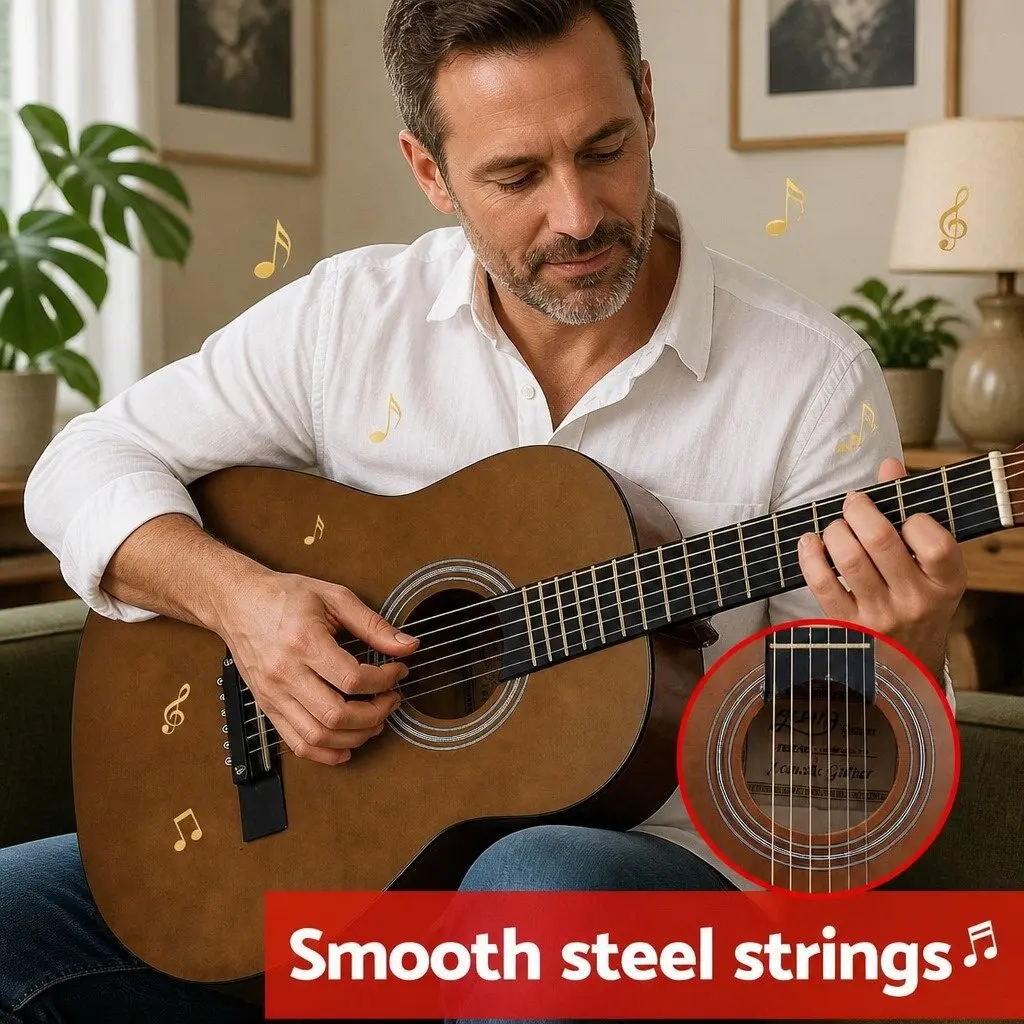 Steel String Acoustic Guitar 31 Inch Compact Black with Gig Bag