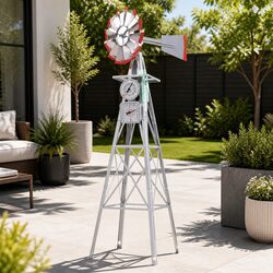 Practical 4FT Garden Windmill with Weathervane & Blades