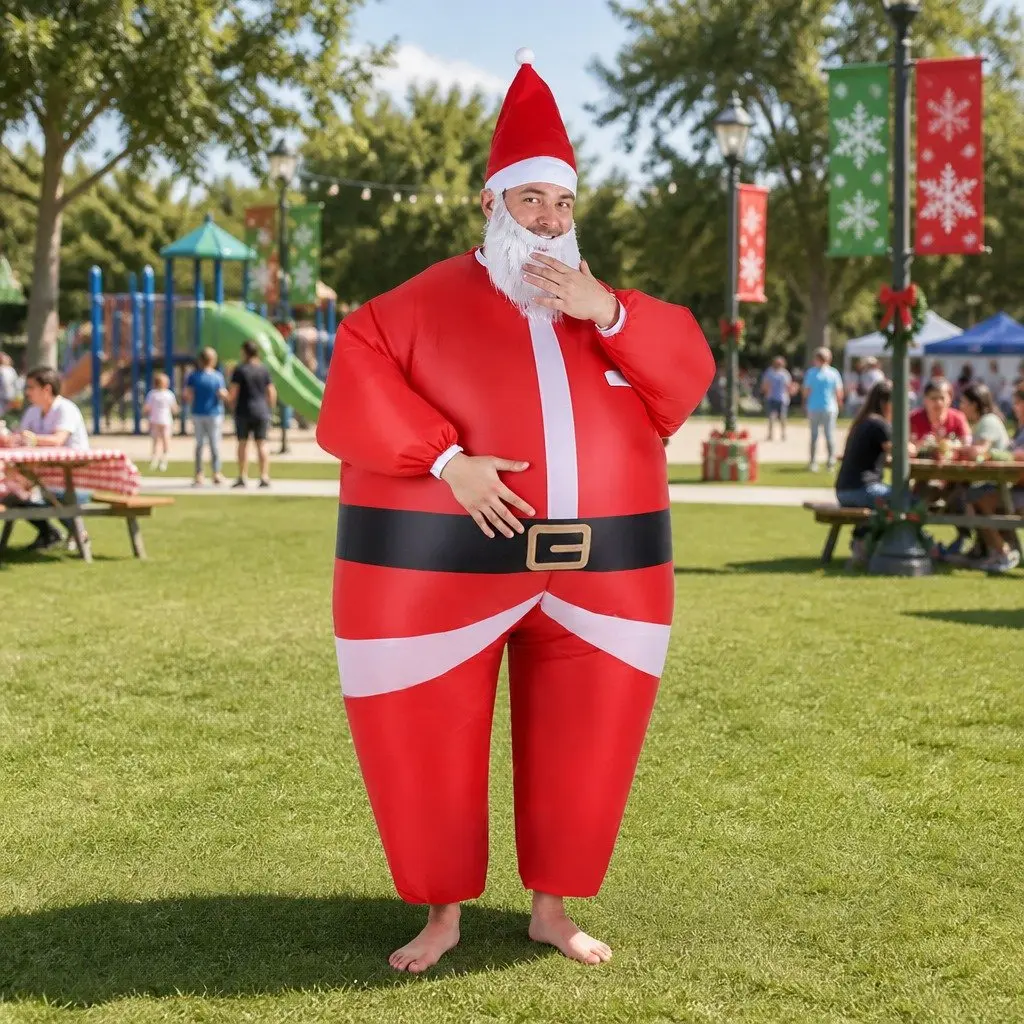 Inflatable Santa Costume for Home Parties