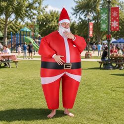 Practical Inflatable Santa Costume for Home Parties