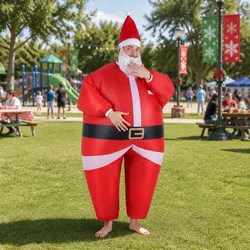 Practical Inflatable Santa Costume for Home Parties