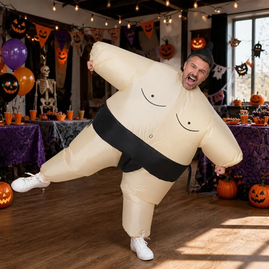 Inflatable Sumo Costume Polyester 1.5m Skin Colour