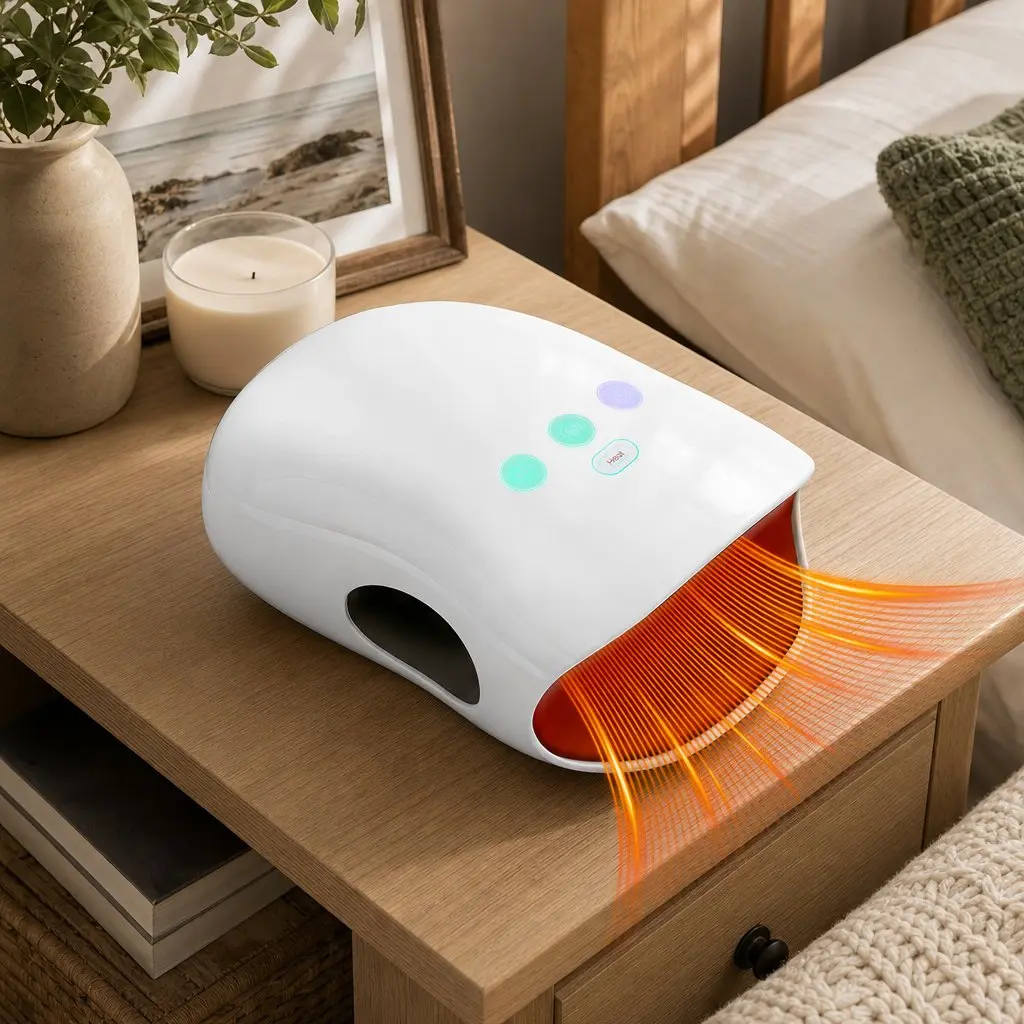 Hand Massager Air Compression Cordless White 3 Modes 3 Intensity Levels Heat Settings