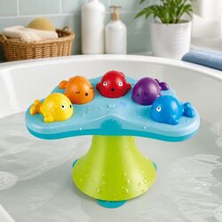 Musical Whale Fountain Bath Toy Water Spray Play Set Sensory Learning Kids