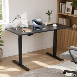 Standing Desk Motorised Dual Motor Height Adjustable Frame Black 140cm