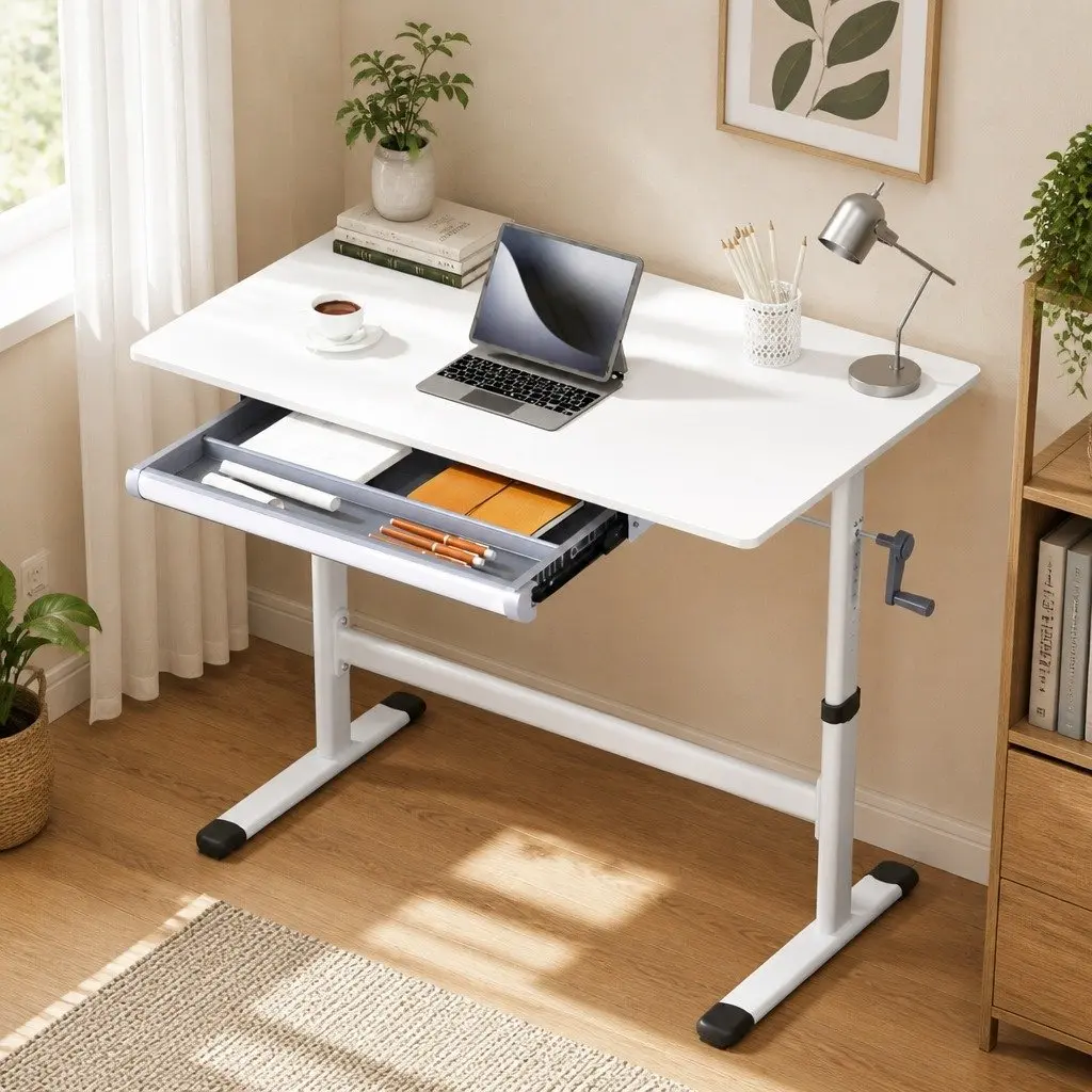100CM White Standing Desk for Home Office