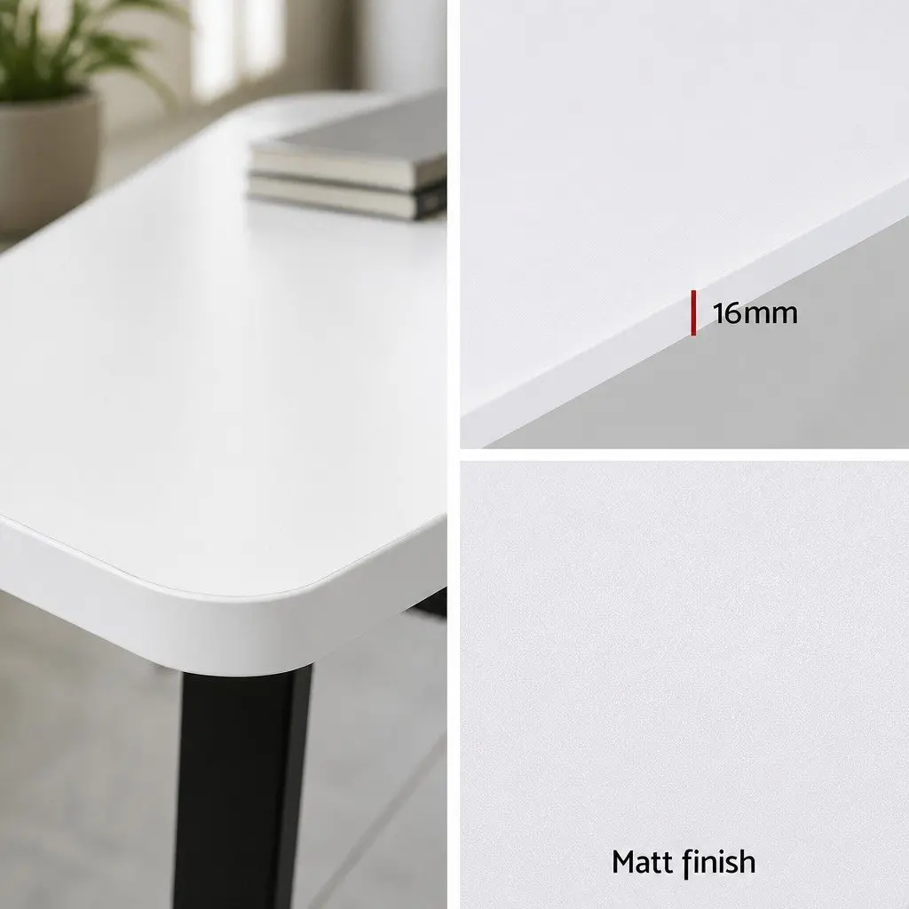 Motorised Adjustable Desk White 140cm Height Control Home Office