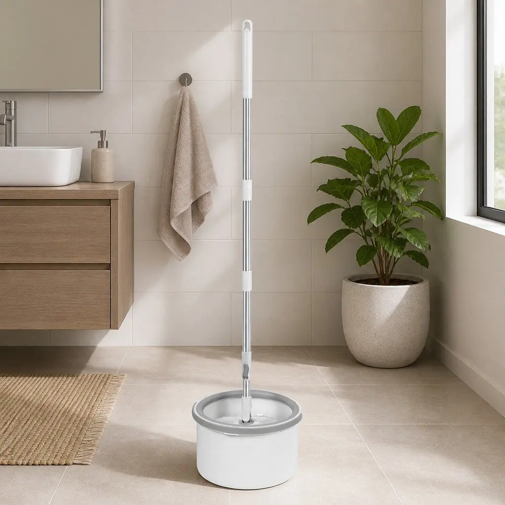 Mop and Bucket Set Wet Dry Cleaning Microfibre Mop Head Hard Floor