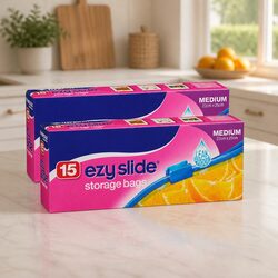 Medium Storage Bags Sliding Closure Food Pantry Organisation 45 Pack Total