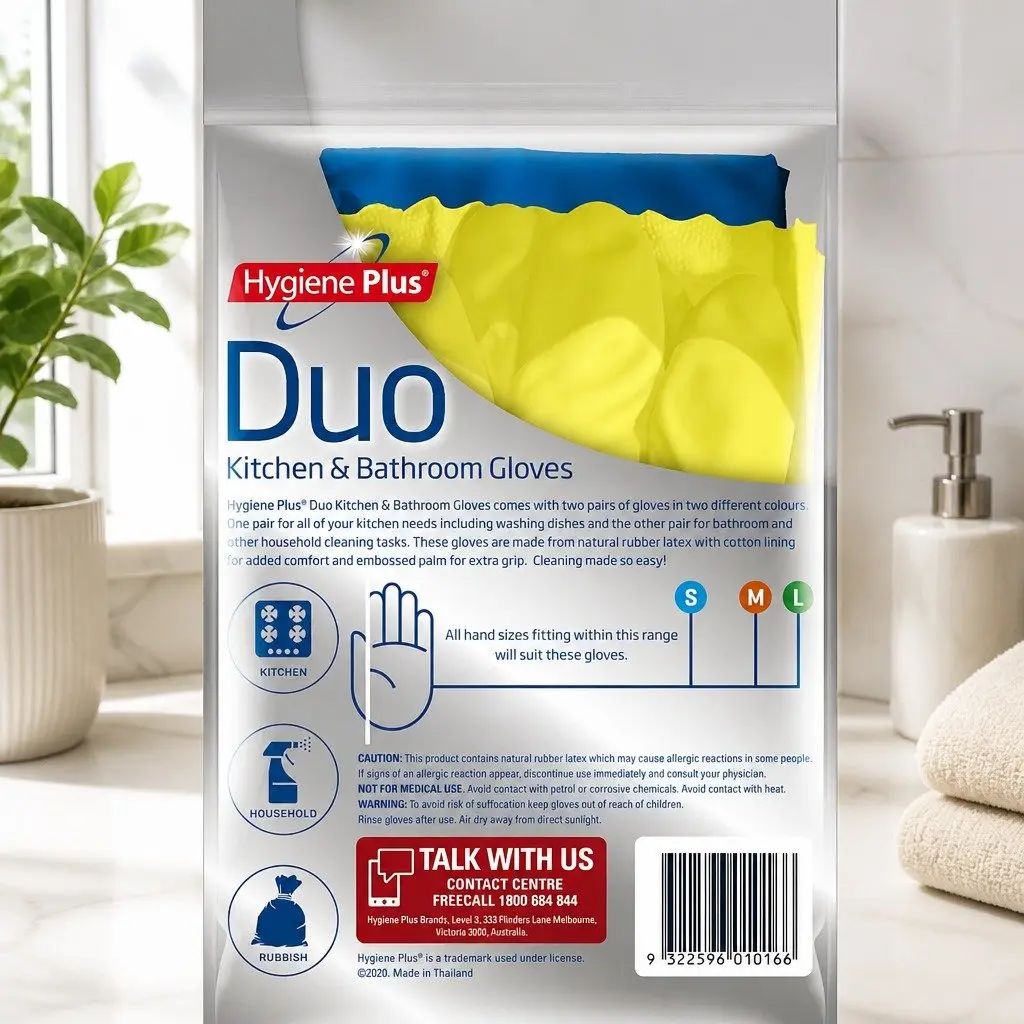 Cleaning Gloves Waterproof Large Reusable Latex Rubber for Kitchen and Bathroom