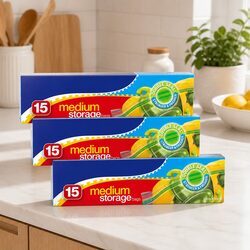 Everyday Use Medium Storage Bags 15 Pack x3