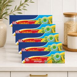 Versatile Medium Storage Bags 15pk x6 for Everyday Use