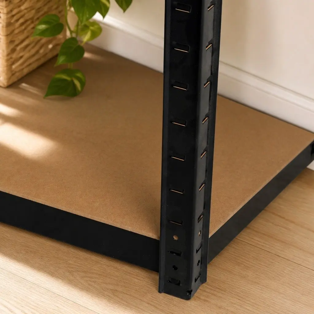 5-Tier Metal Storage Rack Adjustable 180cm Black