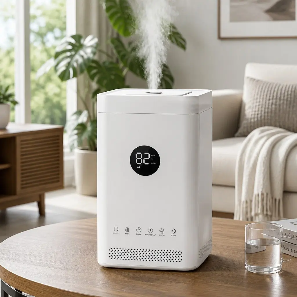 Ultrasonic Humidifier 3.5L White Auto Humidity Control Top Fill Air Purifier