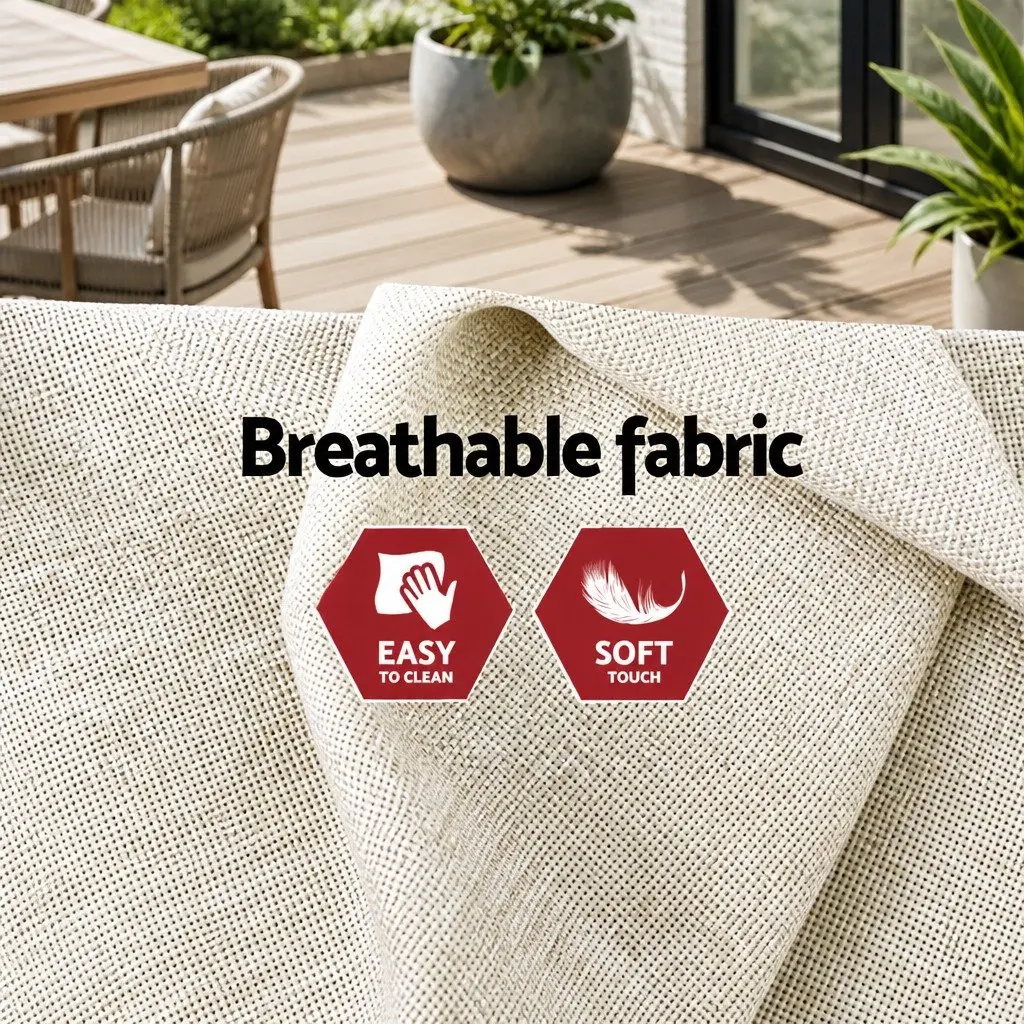 Hammock Bed Portable Hanging Chair Polyester Cotton Blend 343cm x 140cm Cream