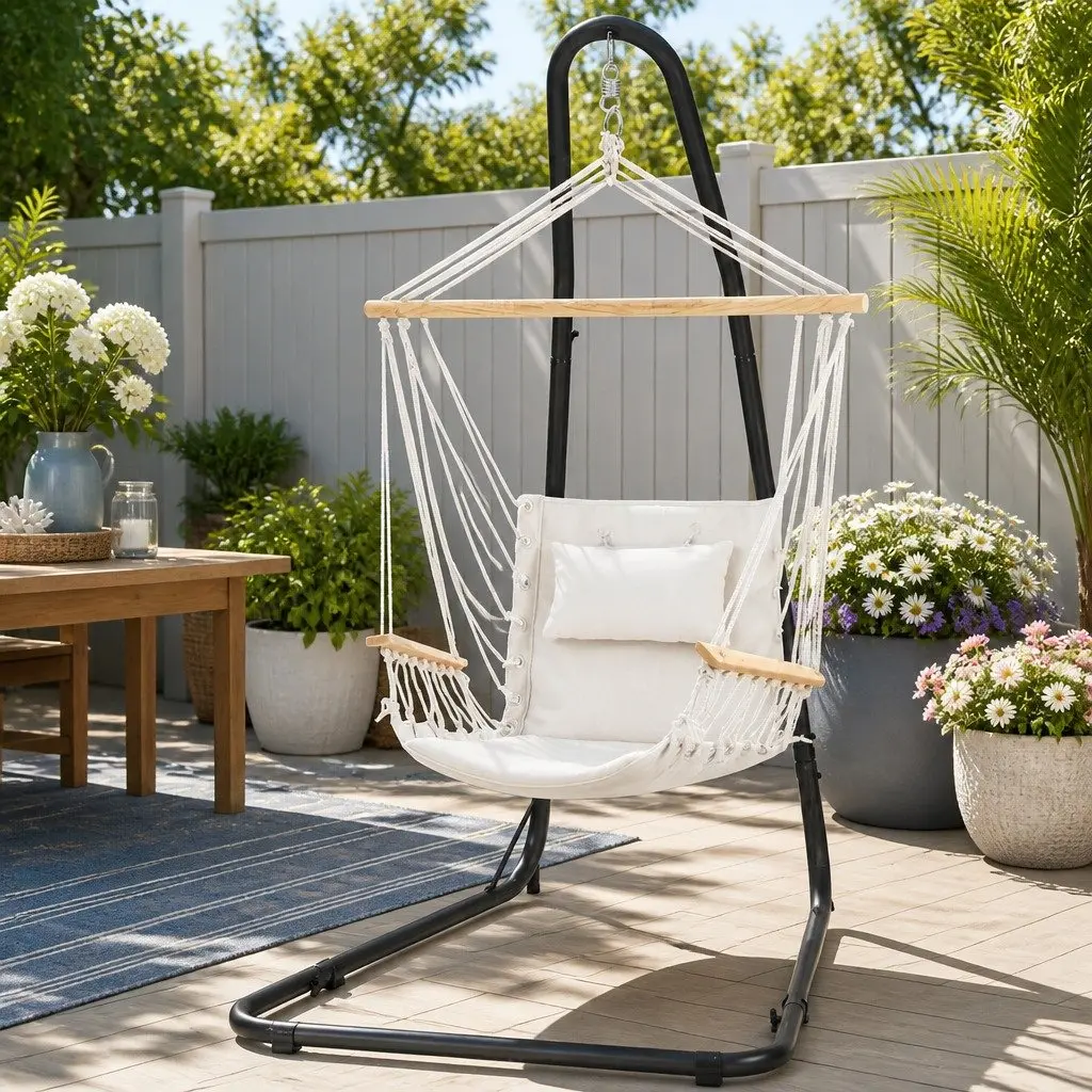 Hammock Chair with Adjustable Stand for Home Use