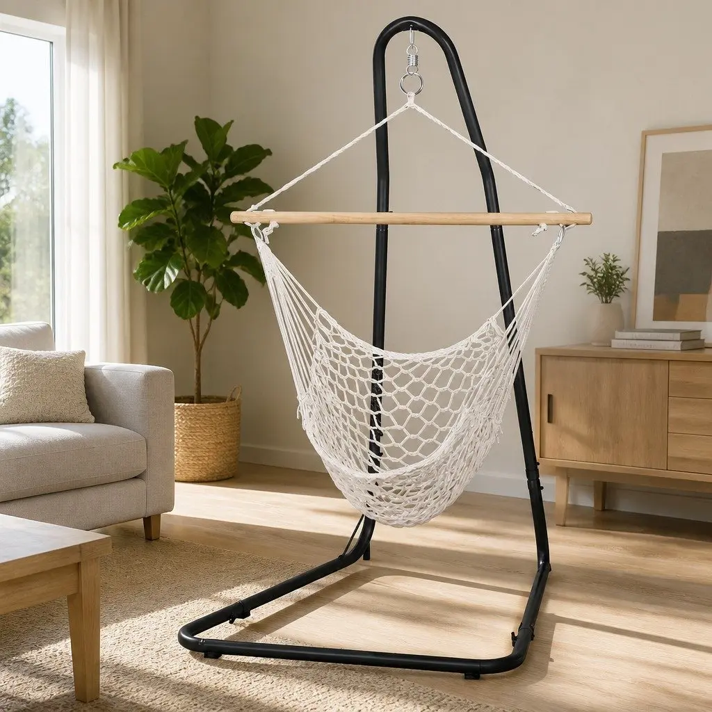 Hammock Hanging Chair with Heavy Duty Steel Stand Outdoor Indoor Relaxation