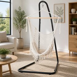 Hammock Hanging Chair with Heavy Duty Steel Stand Outdoor Indoor Relaxation