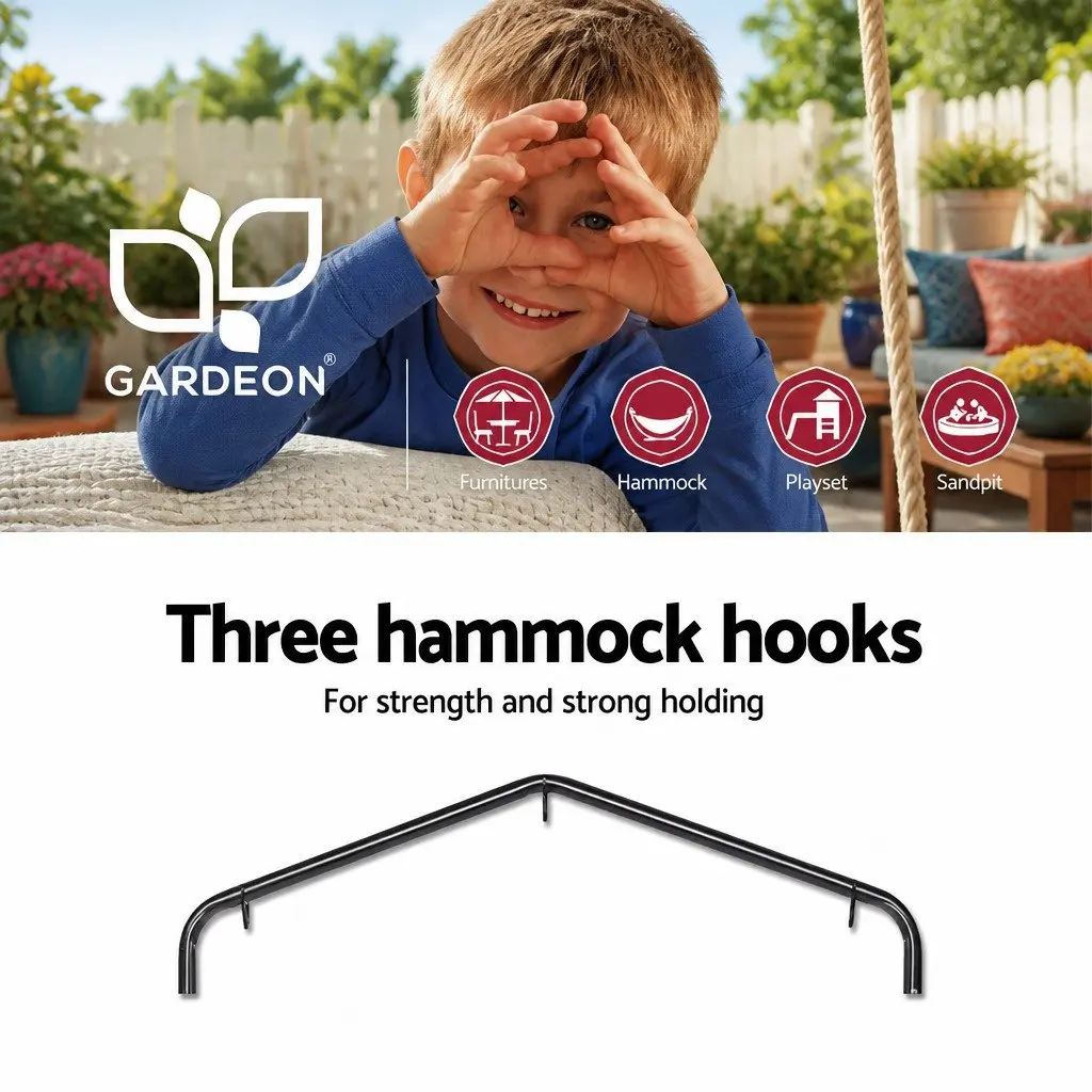 Hammock Chair with Stand Outdoor Swing 100cm Cream