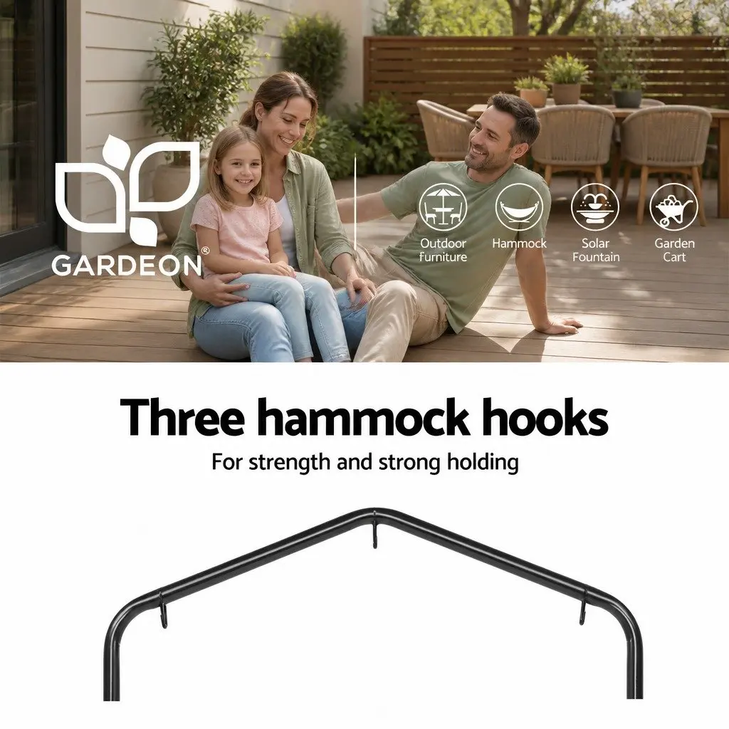 Hammock Chair with Stand Polyester Cotton Blend 100 x 45 x 145cm Cream Colour