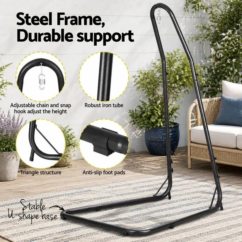 Hammock Chair with A-Frame Stand Heavy Duty Steel 113cm x 138cm x 200240cm Indoor Outdoor Relaxation