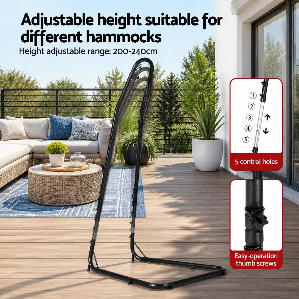 Hammock Chair with A-Frame Stand Heavy Duty Steel 113cm x 138cm x 200240cm Indoor Outdoor Relaxation