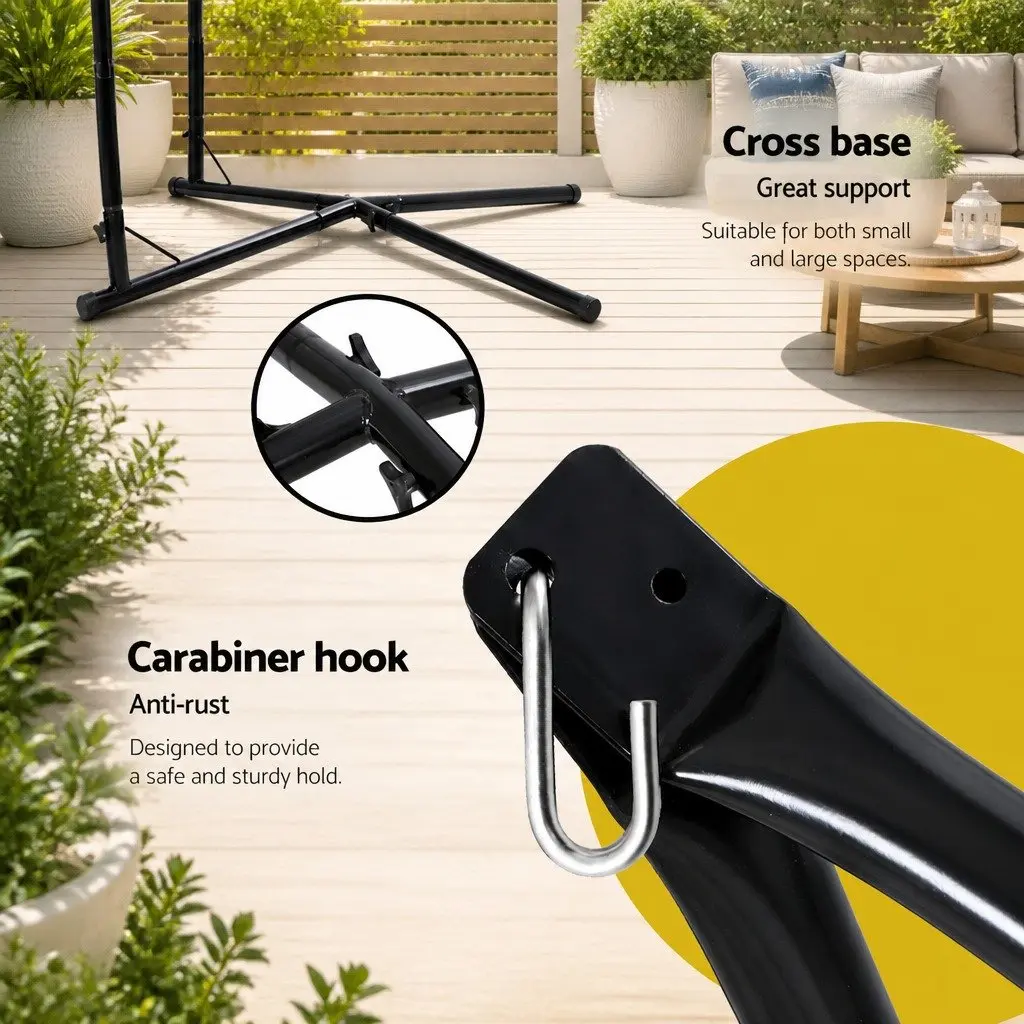 Hammock Chair Steel Stand Frame 100cm x 45cm x 145cm Grey