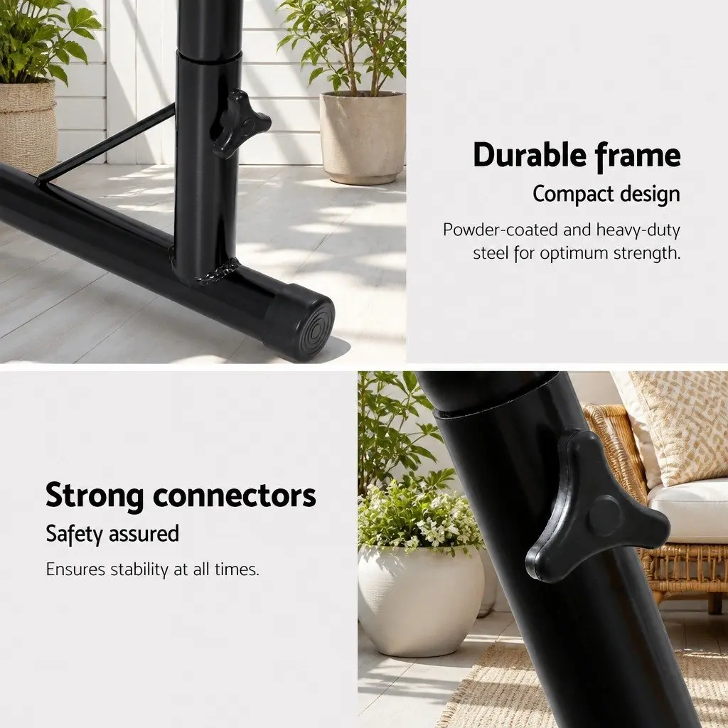 Hammock Chair Steel Stand Frame 100cm x 45cm x 145cm Grey