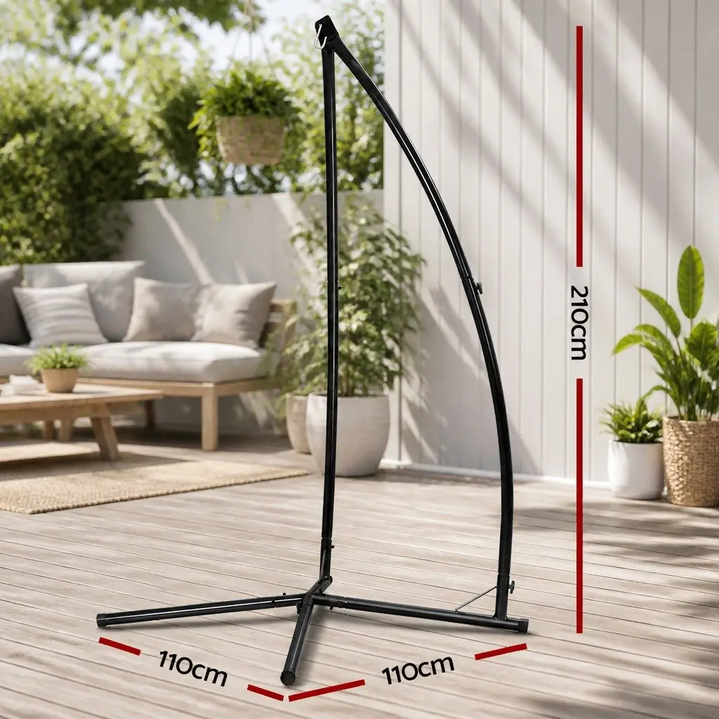 Hammock Chair Stand A-Frame Steel Outdoor Indoor Furniture Heavy Duty Black
