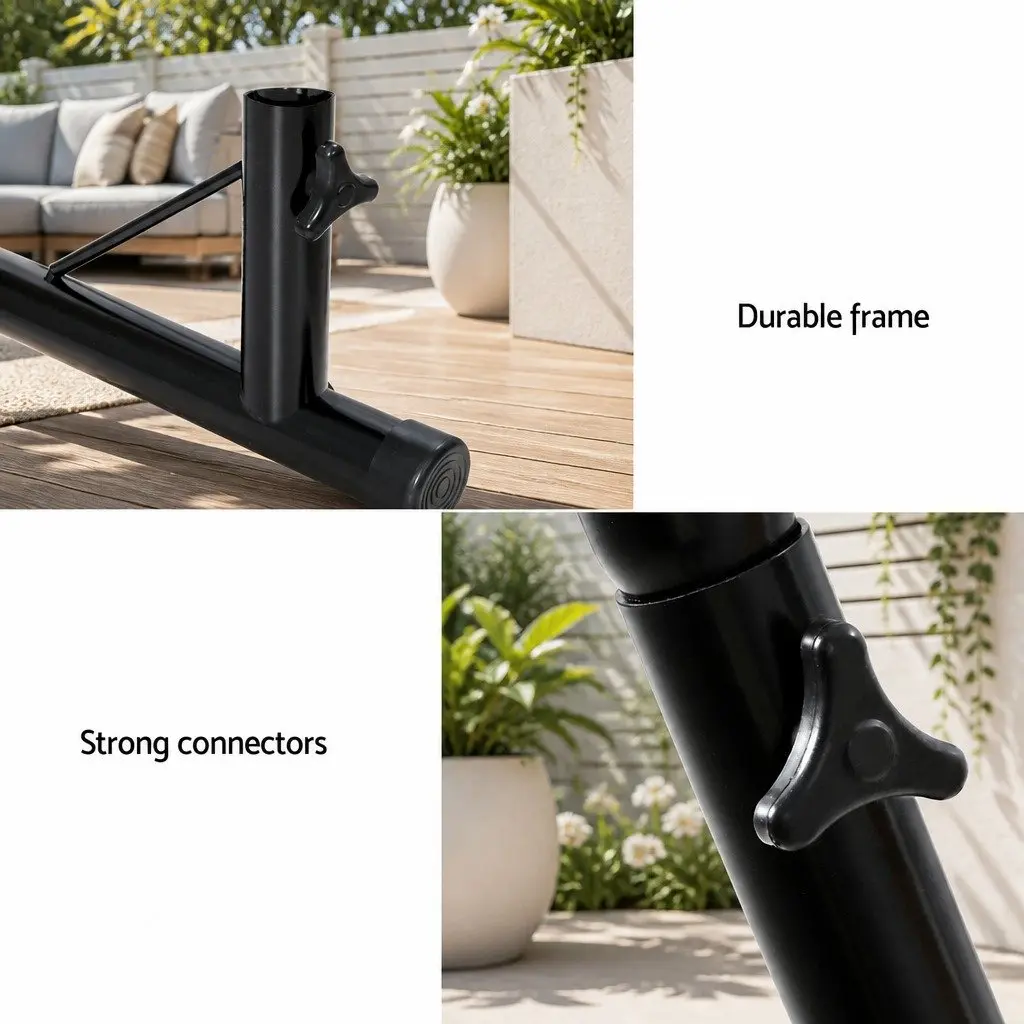 Hammock Chair Stand A-Frame Steel Outdoor Indoor Furniture Heavy Duty Black