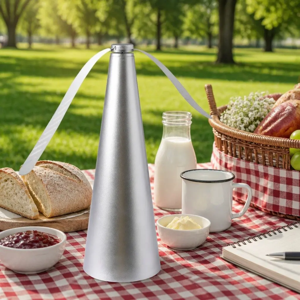 Portable Chemical Free Fly Repellent Device Soft Blade ABS Plastic 255cm x 9cm x 9cm Silver Safe for Kitchen Garden
