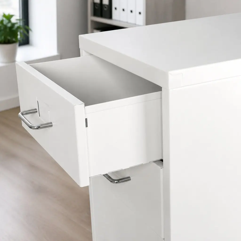Filing Cabinet Steel Frame 3 Drawer Compact Organizer White