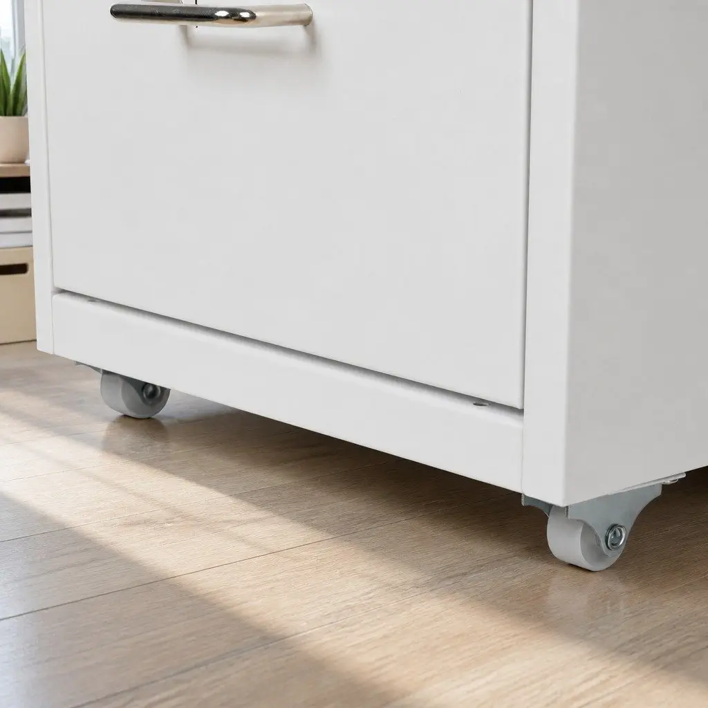 Filing Cabinet Steel Frame 3 Drawer Compact Organizer White
