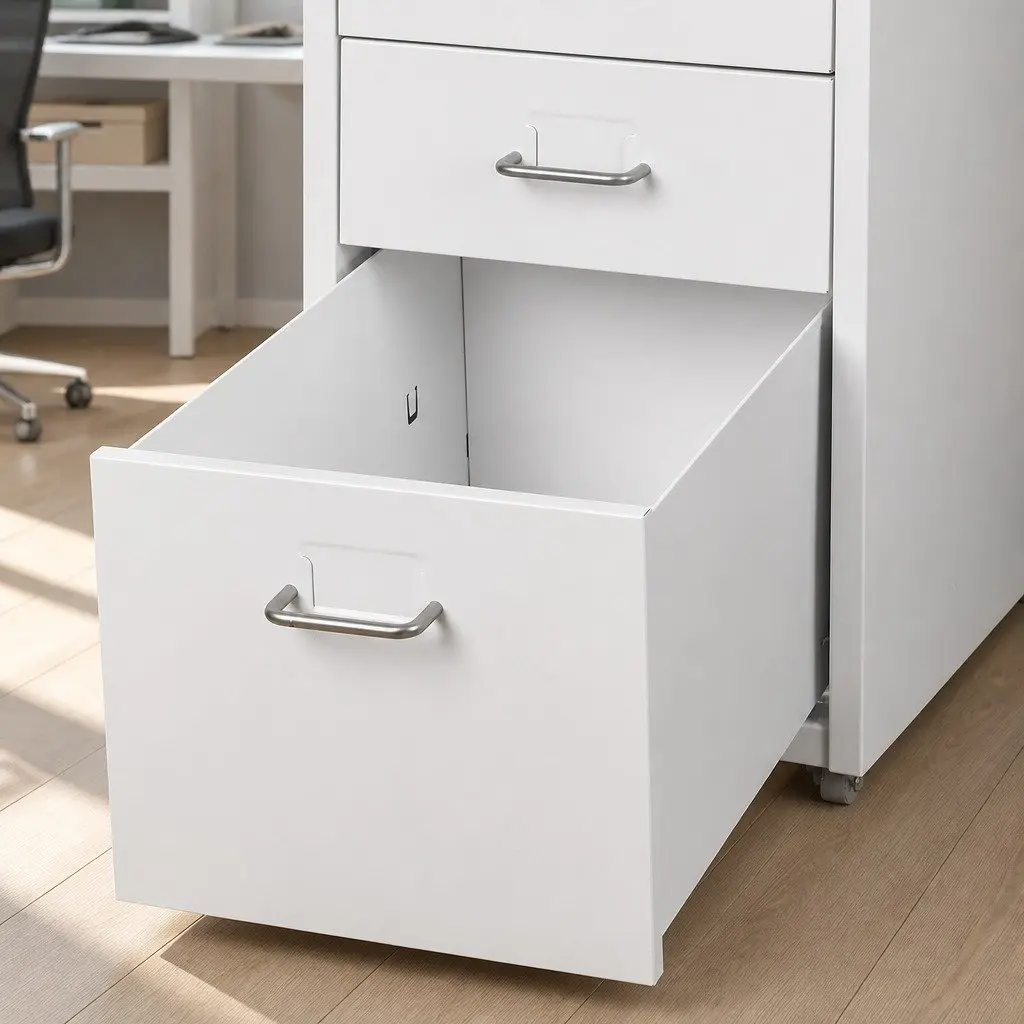 Filing Cabinet Steel Frame 3 Drawer Compact Organizer White