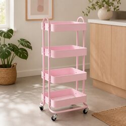 Functional 4-Tier Trolley for Kitchen and Bedroom Use