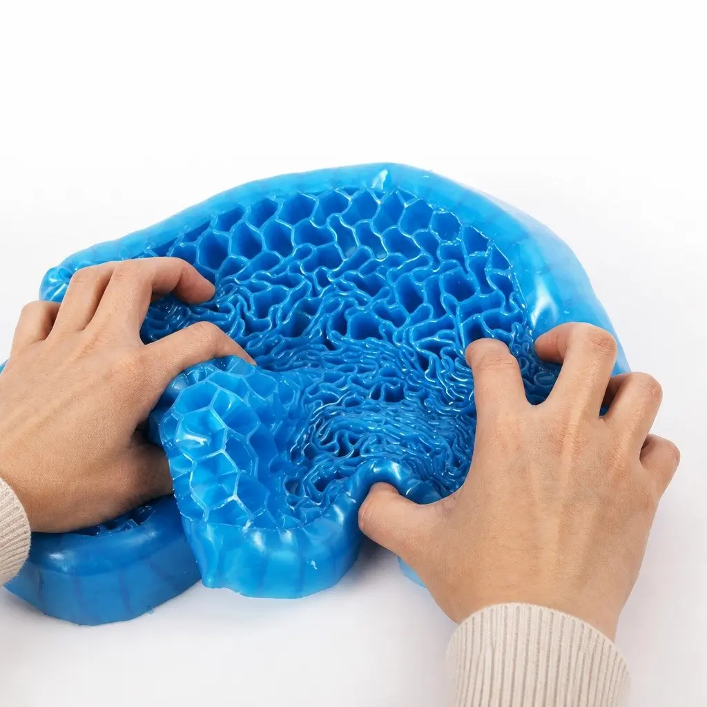 Gel Honeycomb Seat Cushion Flex Back Support 42 x 35 x 5 cm Blue