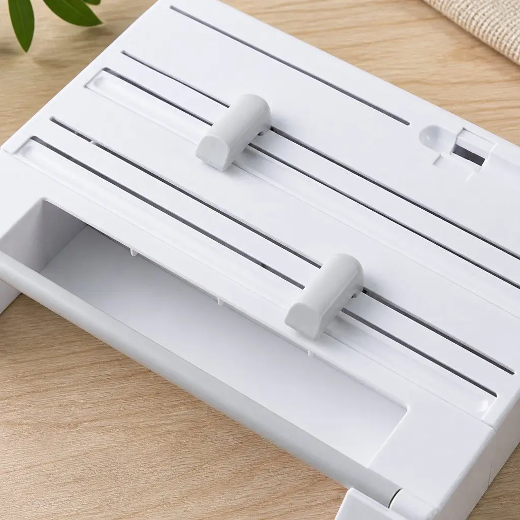 Wall Mounted Kitchen Rack Plastic Paper Towel Holder Foil Plastic Wrap Dispenser White