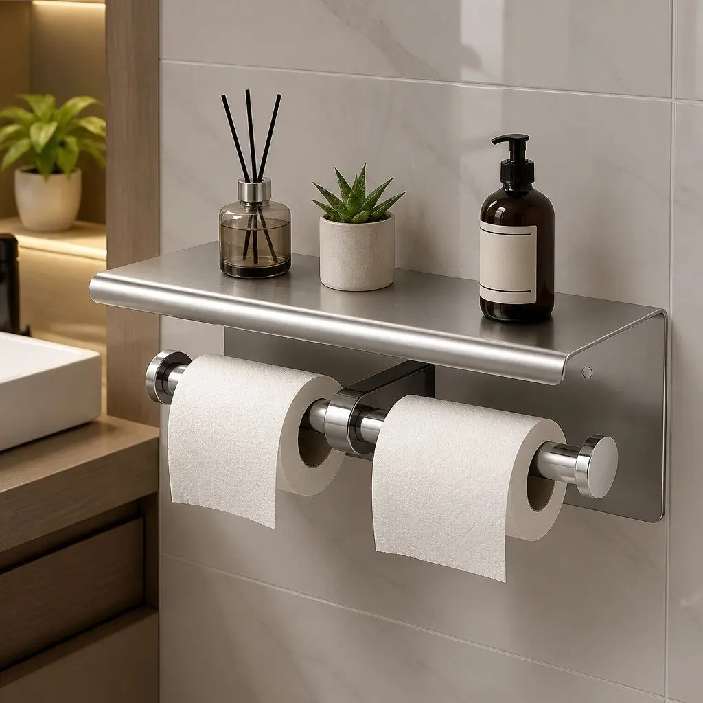 Toilet Paper Holder Wall Mount Stainless Steel 26cm Silver